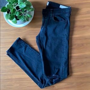 Rag & Bone The Dre Faded Black Distressed Knee 27